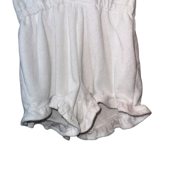 Janie & Jack Girls Terry Cloth Hooded Swim Romper 7 White Sleeveless Elastic - Picture 2 of 4